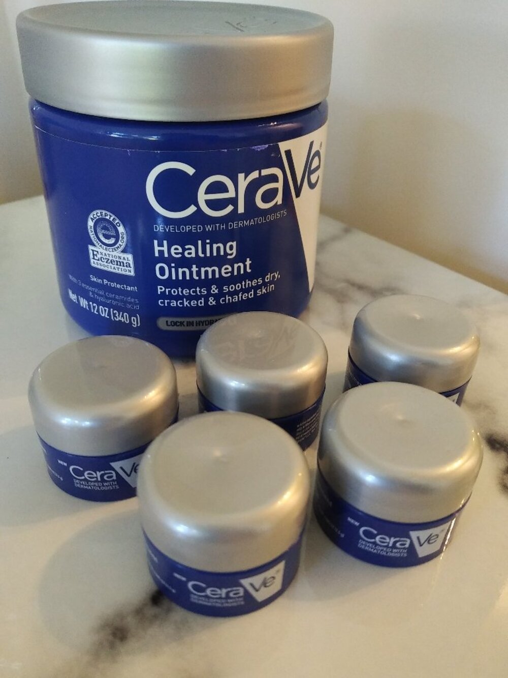 CeraVe Healing Ointment - LARGE 12 oz jar + 5 Travel mini jars